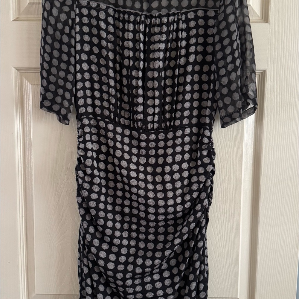 Tracy Reese RTW Fall 16 dress Black and Gray Polka Dot Women's Dress